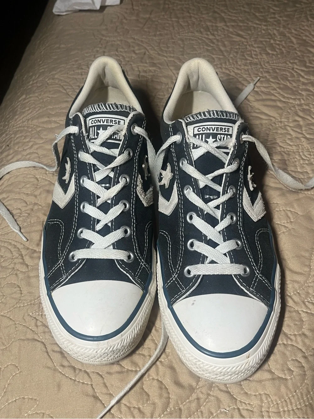 Converse Star Player Ox canvas sneakers, navy blue, men’s sz 9.5/ women 11.5 - Picture 4 of 9